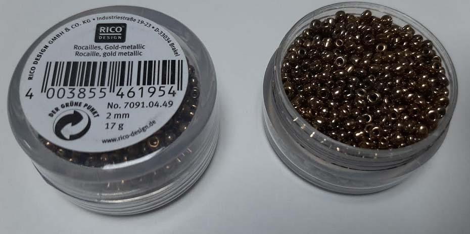Perles rocailles 2 mm or metallque rico design 7091 04 49