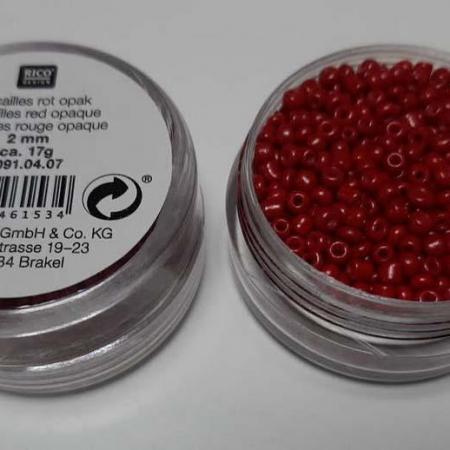 Perles de Rocailles Rouge Opaque 2mm Rico Design 7091.04.07
