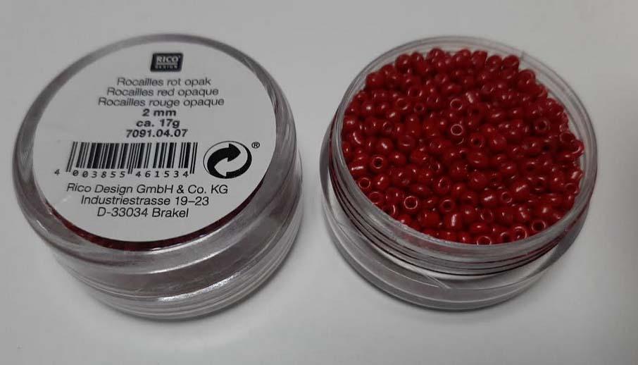 Perles rocailles 2 mm rouge opaque rico design 7091 04 07