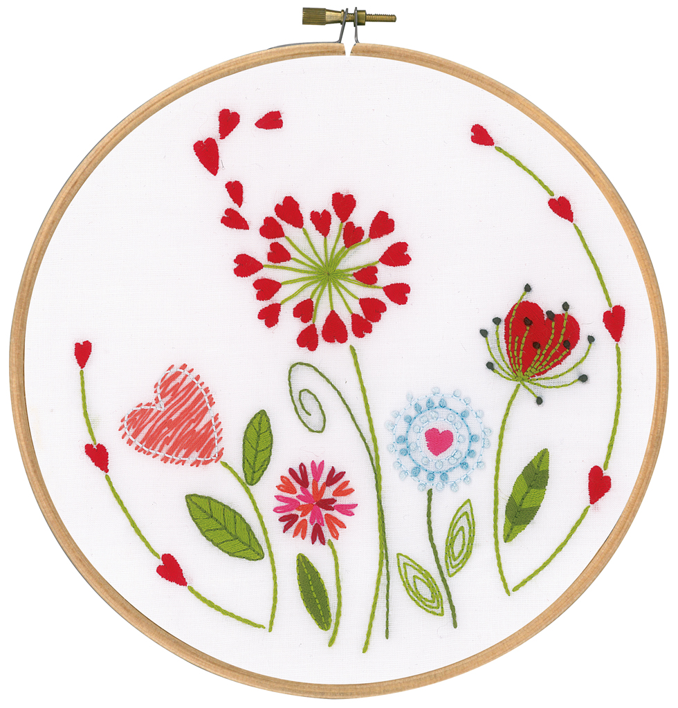 Pn 0171229 kit a broder vervaco cerceau a fleurs