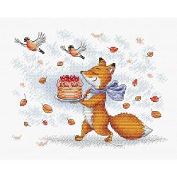 Preparer un anniversaire renard avec un gateau d anniversaire kit de point de croix mp studia sm 325