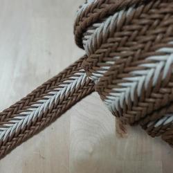 Sangle Tressée Bicolore Beige Blanc 35mm
