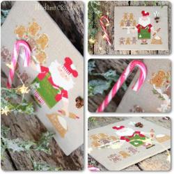 Santa and the gingerbreads madame chantilly fiche broderie