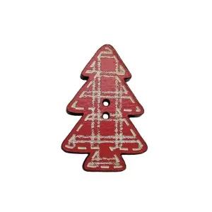 Sapin rouge z13054 bouton bois decoratif