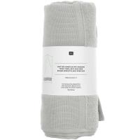 Serviette eponge a broder 50x100 gris clair rico design 141030 2
