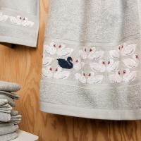 Serviette eponge a broder 50x100 gris clair rico design 141030