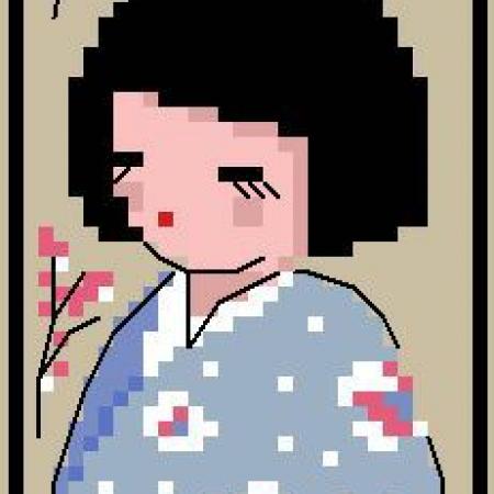 Marque page 'Kokeshi Cerisier' N° 910 Au Fil de Martine