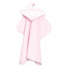 Sortie de bain rose a pois blanc avec capuche a broder pour bebe rico design