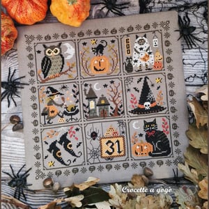 Spooky diary le journal effrayant fiche ou kit de point de croix crocette a gogo