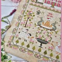 Spring sampler fiche ou kit de point de croix crocette a gogo 9