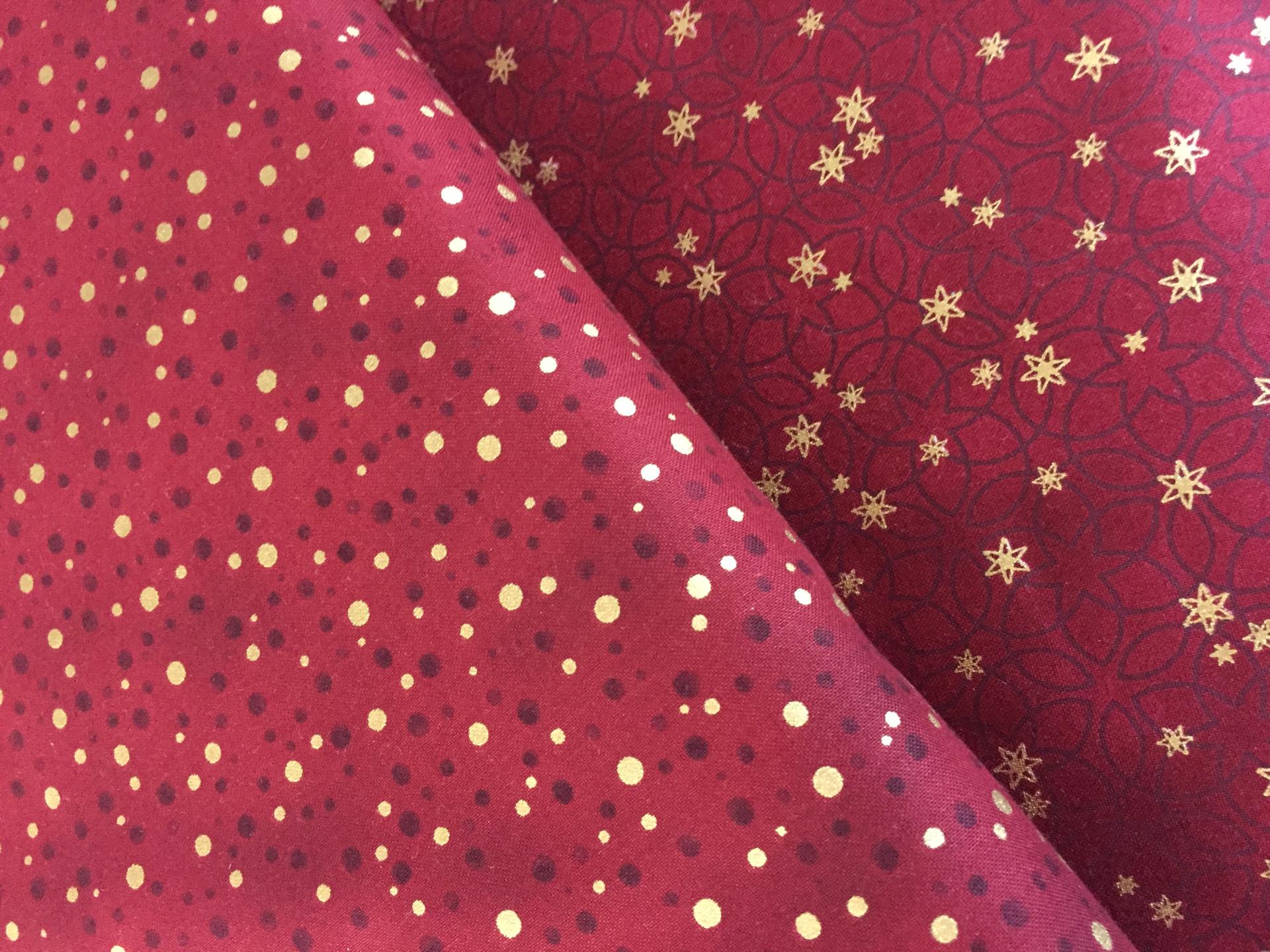 Stof christmas red gold 4596 411