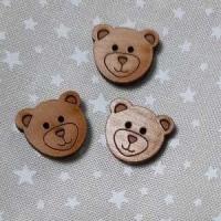 Tete d ours vernis bouton bois
