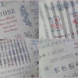 Tissu Métis Yuwa Lin Alphabet Gris 446428