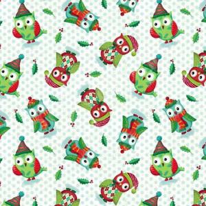 Tissu owl be home for christmas spx fabrics 227