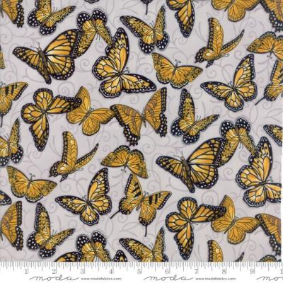 Tissu Patchwork Moda 'Bee Inspired' Papillons sur fond Gris