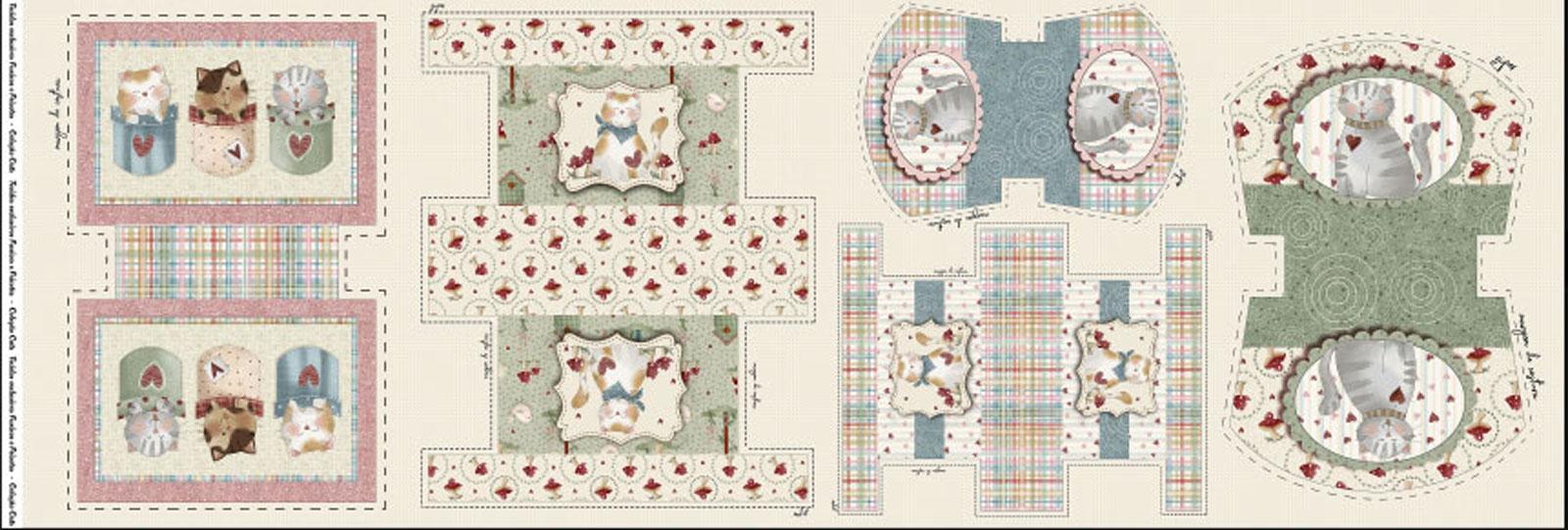 Tissu patchwork chats panneau