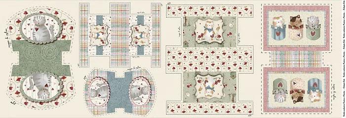 Tissu patchwork chats panne