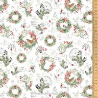 Tissu patchwork noel couronnes de baies 3523 961 acufactum