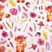 Tissu renard fleur rose 1