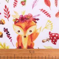 Tissu renard fleur rose 3