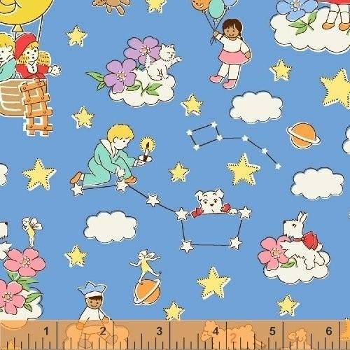 Tissu storybook sleeptime by circa 1930 s