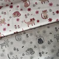 Tissu yuwa chat bordeaux et noir copie