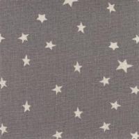 Tissus patchwork stof lin shabby chic etoiles blanches fond gris st18 162