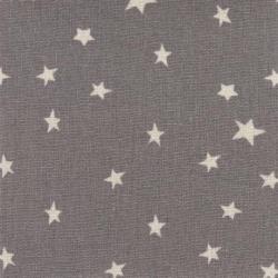 Tissus Patchwork Stof Lin Shabby Chic Etoiles Blanches Fond Gris ST18-162