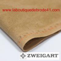 Toile a broder zweigart murano vintage 3984 12 6 fils marbre moka 3009