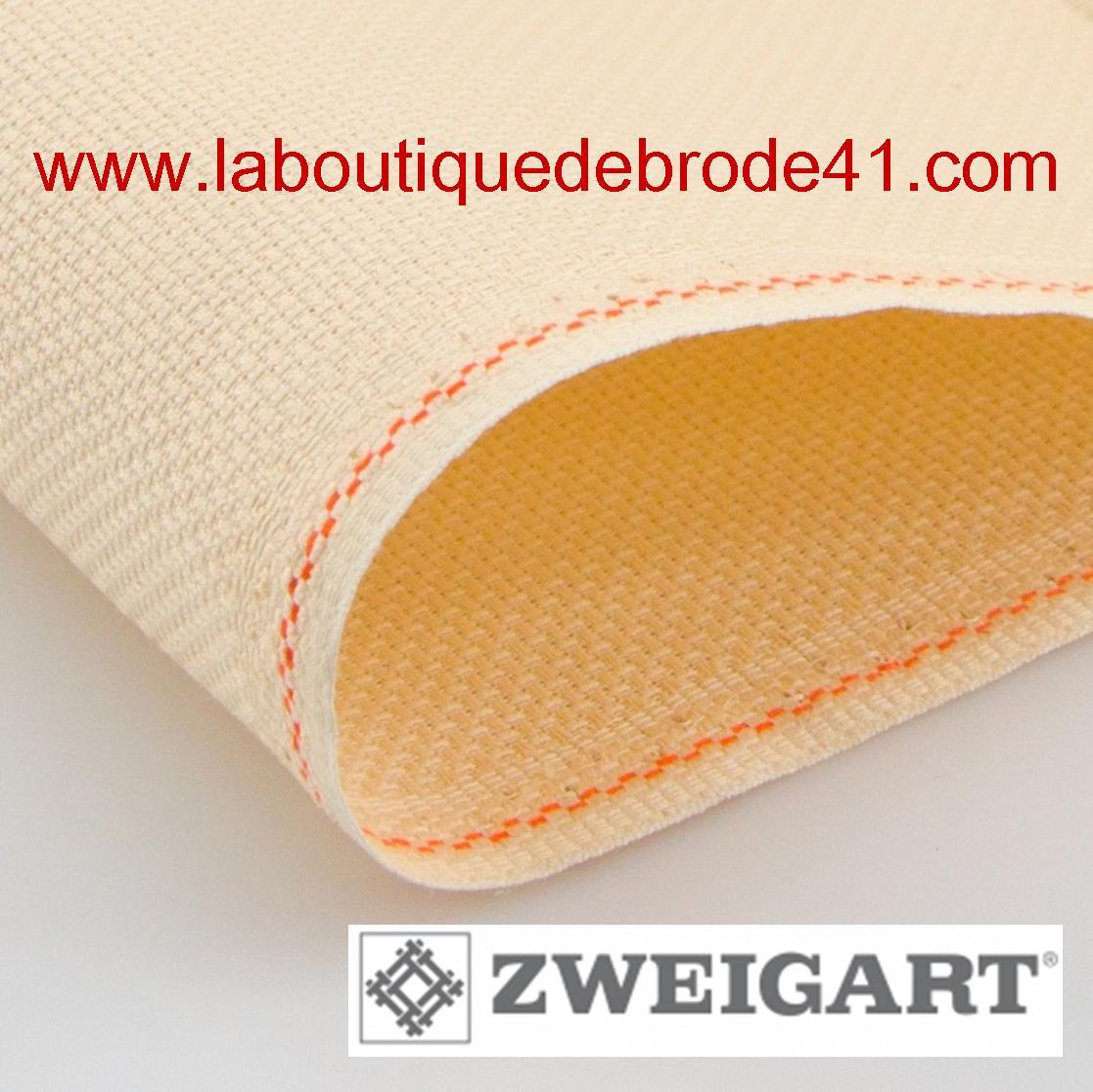 Toile a broder zweigart aida 5 4 pts 3706 beige 3130