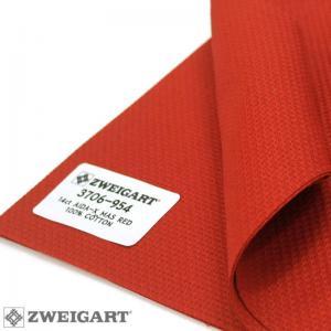 Toile a broder zweigart aida 5 4 pts 3706 rouge 954