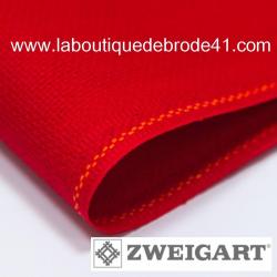 Toile à Broder Zweigart Aïda 5.4 Pts 3706 Rouge 954
