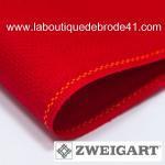 Toile a broder zweigart aida 5 4 pts 3706 rouge 957