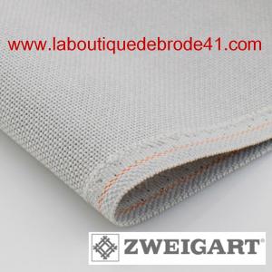 Toile a broder zweigart lugana 3835 10 fils gris 713