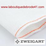 Toile a broder zweigart de lin belfast 12 6 fils 3609 blanc 100