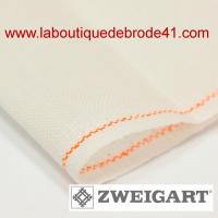 Toile a broder zweigart de lin belfast 12 6 fils blanc antique 102