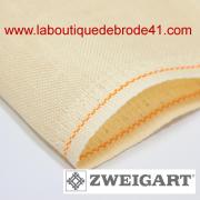 Toile a broder zweigart de lin belfast 12 6 fils creme 223