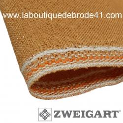 Toile a broder zweigart de lin belfast 3609 12 6 fils cuivre irise 3131