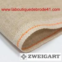Toile a broder zweigart de lin belfast 3609 12 6 fils naturel clair flax 53