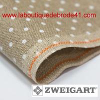 Toile a broder zweigart de lin belfast 3609 12 6 fils petit point fond naturel 5379