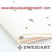 Toile a broder zweigart de lin belfast 3609 12 6 fils sparkle 1369