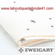 Toile a broder zweigart de lin belfast 3609 12 6 fils sparkle 1370