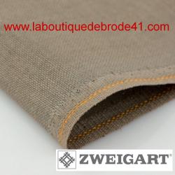 Toile à Broder Zweigart  Lin Belfast 12,6 Fils Taupe Foncé 7025