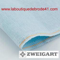Toile à Broder Zweigart  de Lin Cashel 3281 11,2 Fils Ice Blue 562