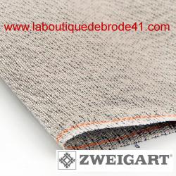 Toile à Broder Zweigart  de Lin Cashel 3281 11,2 Fils Gris Lurex 'Irisée' 7113