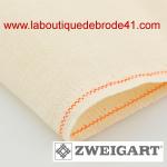 Toile a broder zweigart de lin edinburgh 3217 14 fils 222 creme