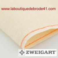 Toile a broder zweigart de lin edinburgh 3217 14 fils 222 creme