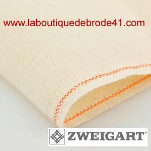 Toile a broder zweigart de lin edinburgh 3217 14 fils 222 creme