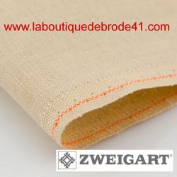 Toile à Broder Zweigart de Lin Edinburgh 3217 14 Fils Ivoire Antique 233
