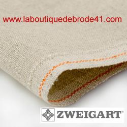 Toile a broder zweigart de lin edinburgh 3217 14 fils 52 naturel flax 